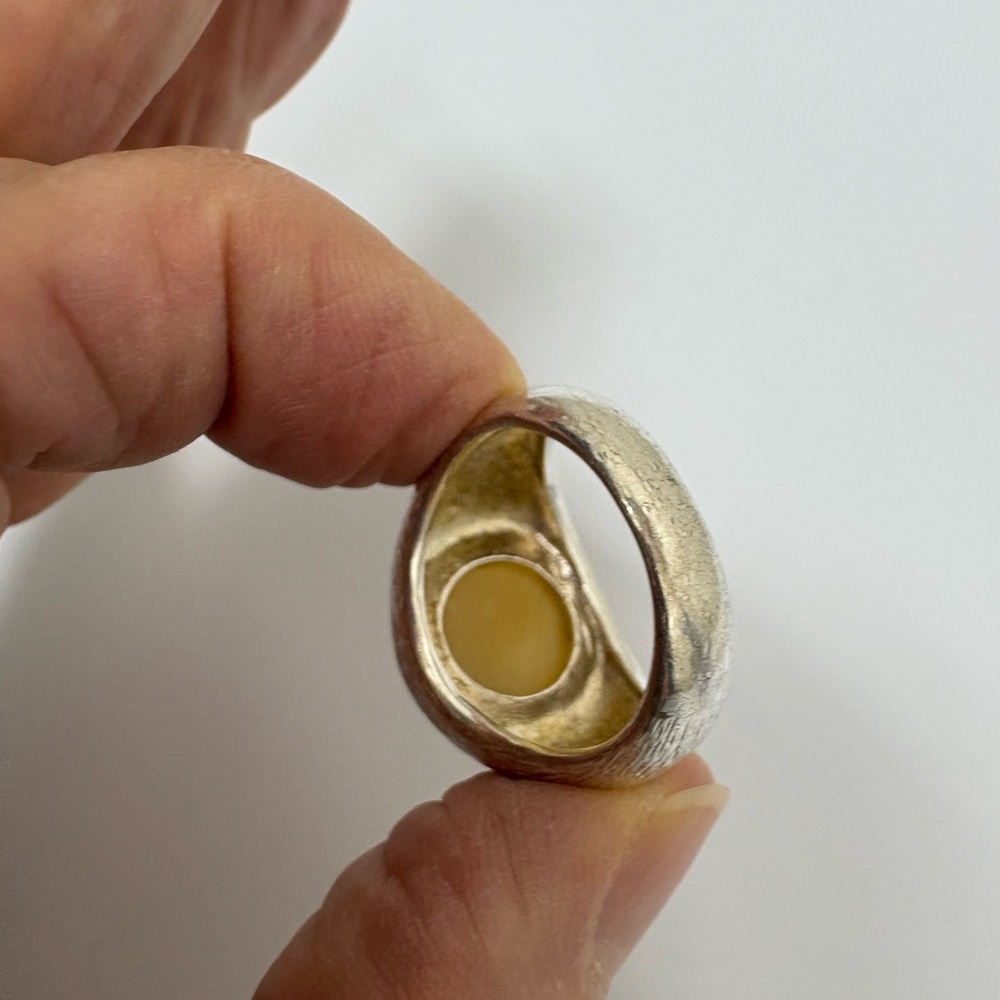 Exquisite Yellow Opal Silver Ring - image 7